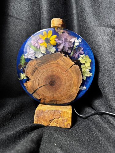 Hortenziás epoxy lámpa