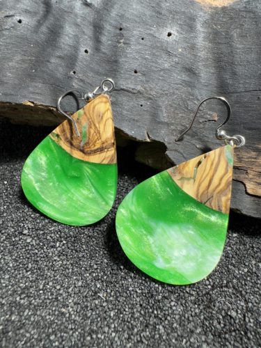 Zöld csepp fülbevaló