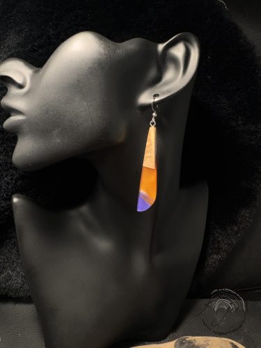 Narancsos lila fülbevaló