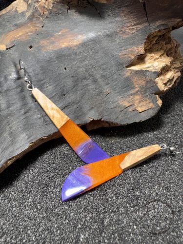 Narancsos lila fülbevaló