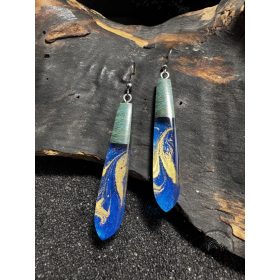 Kék-arany epoxy fülbevaló