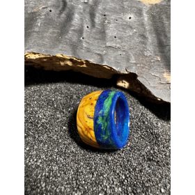 Kék és zöld karika gyűrű